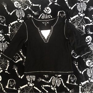 Kint de Knit Black 3/4 Sleeve Top